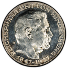 1927 D Hindenburg Metallic 5 Mark Issue AC picture
