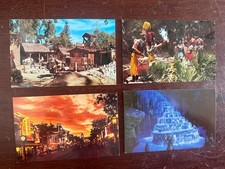 Lot of 4 Vintage Disneyland Postcards - Color Scenes Complete - Never Used picture