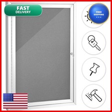 S SWANCROWN SWANCROWN Enclosed Bulletin Board Grey Felt Displays Boards Weather picture