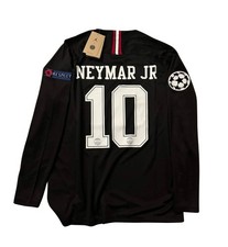 Neymar JR 10 PSG Black Jersey 2018-2019 Champions League Long Sleeve picture