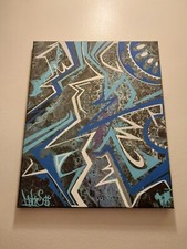 Blue Painting - 16 X 20 Inches - Wildstyle Designs - Original By MAKE$ picture