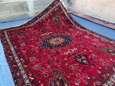 Large 9x12 Red Antique Afghan Rug, 8'7x11'7 Hand Knotted Tribal Medallion Carpet picture