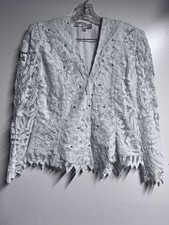 With Love Penina White Victorian Romantic Cottagecore Jacket & Skirt Crochet picture