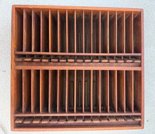 Vintage Kalmar Designs MCM Teak Wood 30 Slot Pop Up Cassette Shelf EUC picture