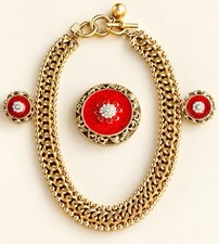 Vintage Anne Klein Necklace Florenza Brooch Earrings Signed Classic Jewelry Lot picture
