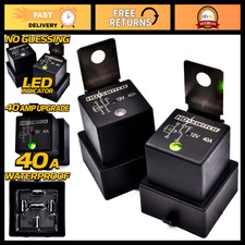 2-Pack Waterproof 12V Relay with LED Indicator, 40A Heavy Duty Switch, Automotiv picture