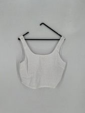 Rove Mallorca 100% Lux Flax Linen Crop Top In White Size XXS picture