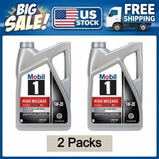 2 Packs Mobil 1 High Mileage Full Synthetic Motor Oil 5W-20, 5 Quart picture