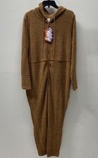 Yitty Women's Pet Me Heart Pocket Jumpsuit Caramel Sherpa Fleece NWT Sz 2X picture