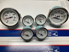 Universal Vintage 6pc Gauge Set Chrome Speedometer Hot Street Rod picture
