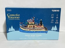 Carole Towne 2023 Teddy Boat Tours Christmas Village Lighted Musical Boat Works picture