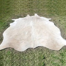 Genuine Cowhide Leather Rug Natural White Hair on Hide Area Rug picture
