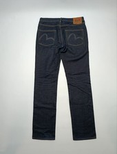 EVISU Vintage Jeans 2010 Selvedge Denim Dark Indigo Seagull Logo Size 32x34 picture