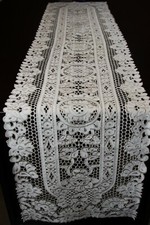 Solid White Embroidered Lace Cutwork Placemat Table Runner Wedding Party Banquet picture