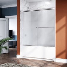 ELEGANT 60'' x 57.4'' Sliding Shower Tub Door 1/4