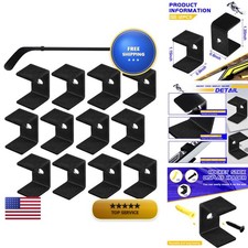 Dunzy 12 Pcs Hockey Stick Wall Mount Hanger Holder Black Felt picture