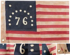12X18 Bennington 76 TEA STAINED 420D Nylon Embroidered Boat Flag 2 Clips picture