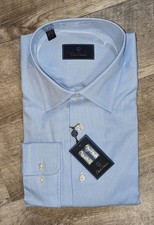 David Donahue Men’s Dress Shirt 17 32/33 Sky Blue 100% Cotton NWT   picture