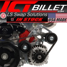 LS Low Mount Alternator Bracket for Electric Water Pump w/ Manual Tensioner C... picture