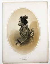 Original 1856 Perry Japan Expedition lithograph - Japanese Woman from Simoda picture