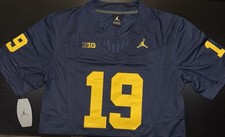 Bryce Underwood Blue Michigan Wolverines Jersey Stitched 19 FUSE picture