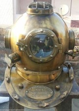 Antique Scuba SCA Divers Diving+Helmet US Navy Mark V Deep Marine Divers gifted picture