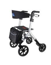 WALK MATE Rollator Walker 10” Wheels Foldable Adjustable w/ Cup Holder Seniors picture