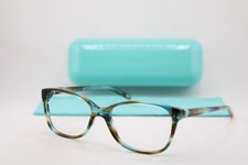 NEW TIFFANY & CO. TF 2097 8124 CLEAR BROWN BLUE HORN AUTHENTIC EYEGLASSES 52-16 picture