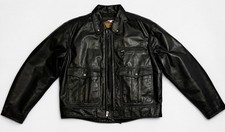 Harley-Davidson Vintage 1995 Men’s XL Black Leather Field Jacket Mint Unworn picture