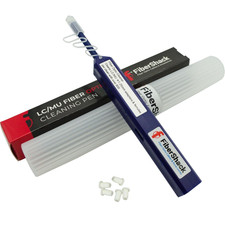 FiberShack 1.25mm LC Fiber Optic Cleaner Pen 800+ Cleans with Case & Dust Caps picture