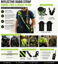 2 Pack Firefighter Radio Strap | Holster, Anti-Sway, Reflective Adjustable Shoul picture