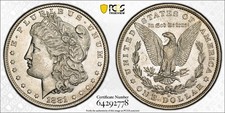 1881-O PCGS AU50 Morgan Silver Dollar with Gold Shield picture