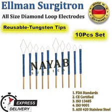 10X Ellman Surgitron Diamond Loop Electrodes Reusable-Autoclavable Tungsten Tips picture