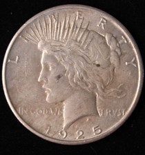 1925 Philadelphia Peace Silver Dollar - 90% Silver Vintage U.S. Coin Specimen picture