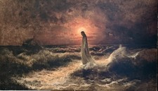 Christ Walking on the Waters, Julius Sergius Von Klever Oil Painting, Repro picture