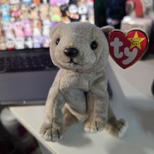 1999 Ty Beanie Baby ALMOND Bear #4246 Retired NWT Hologram Tag DOB 4/14/99 picture