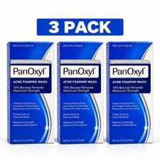 3 PACK PanOxyl Acne Foaming Wash Benzoyl Peroxide 10%  Antimicrobial, 5.5 Oz picture