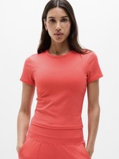 Athleta Signature Rib Crop Tee Siren XL  NWOT picture