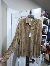 Ariat Women’s XL Leopard Print Ariat Long Sleeve western cowgirl Shirt NWT   picture