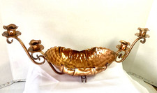 Vintage Gregorian 4 Taper Copper Candle Holder with Center Bowl  Centerpiece picture