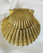 Vintage 1971 Estée Lauder A Zuree Solid Perfume Compact Seashell Pendant AS IS picture