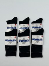6 X BOMBAS Crew Socks Adult Unisex Black Gray Honeycomb M 6-9 W 8-10.5 New picture