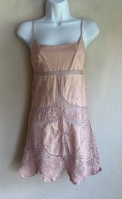 Vintage Y2K Bcbgmaxazria Crochet Lace Mini Slip Dress 6 Coquette Embroidered picture