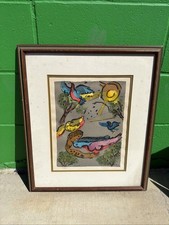 Vintage Marc Chagall Plate Signed Lithograph Lovers & Birds Collier Art Co COA picture
