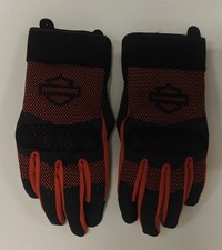 Harley-Davidson Dyna Knit Mesh Gloves Black And Orange Size XS NWT picture
