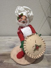 Annalee 12in Chef Santa Holding Pie Item #549292 - 1992 picture