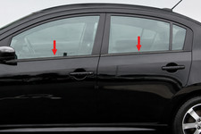 fit:2007-2012 Nissan Sentra Matte Black 4Pc Window Sill Trim Overlay Carbon Fibe picture