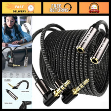 3.5mm Male to Female Headphone Extension Cable Right Angle 2 Pack, 30FT Length picture