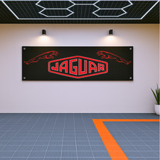 Jaguar Retro Racing Wall Banner – Bold Acrylic Sign with Classic Leaping Cats picture