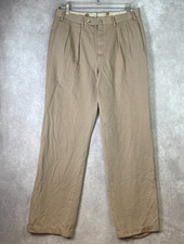 VTG 70s Paul Stuart Pants Mens 32x31 Beige Trousers Preppy Formal Double Pleated picture
